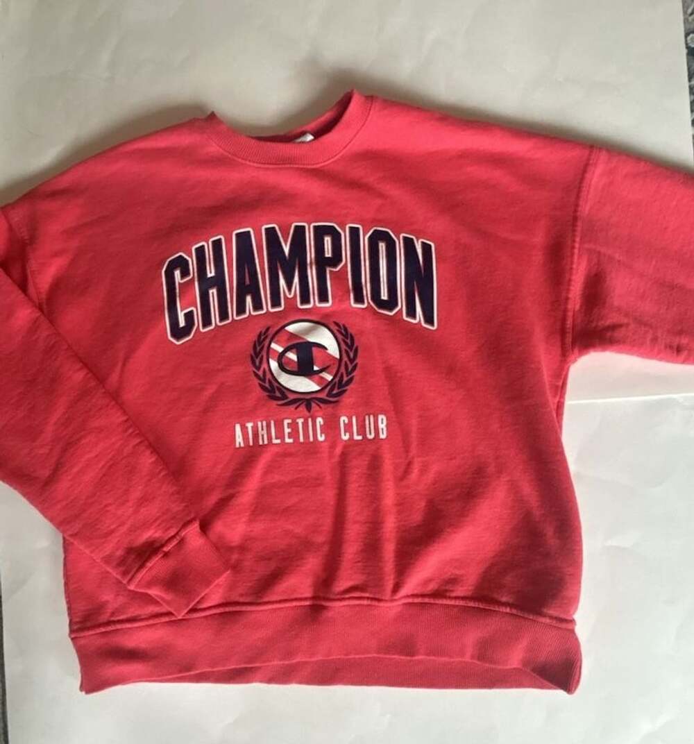 Champion Athletic Club Crewneck Sweatshirt Size L Red Coral